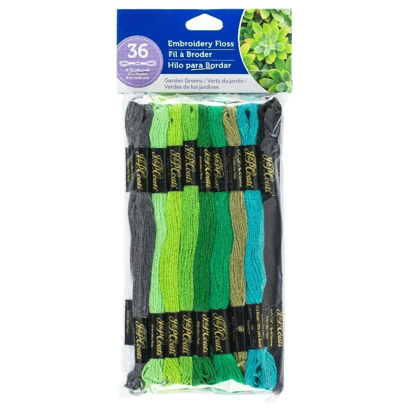 Embroidery Garden - Embroidery Floss Value Pack, Garden Greens,8.75yds,Cotton