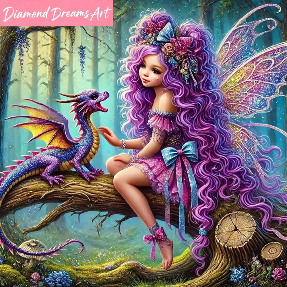 Embroidery Garments - Full Square Round Diamond Mosaic Girl