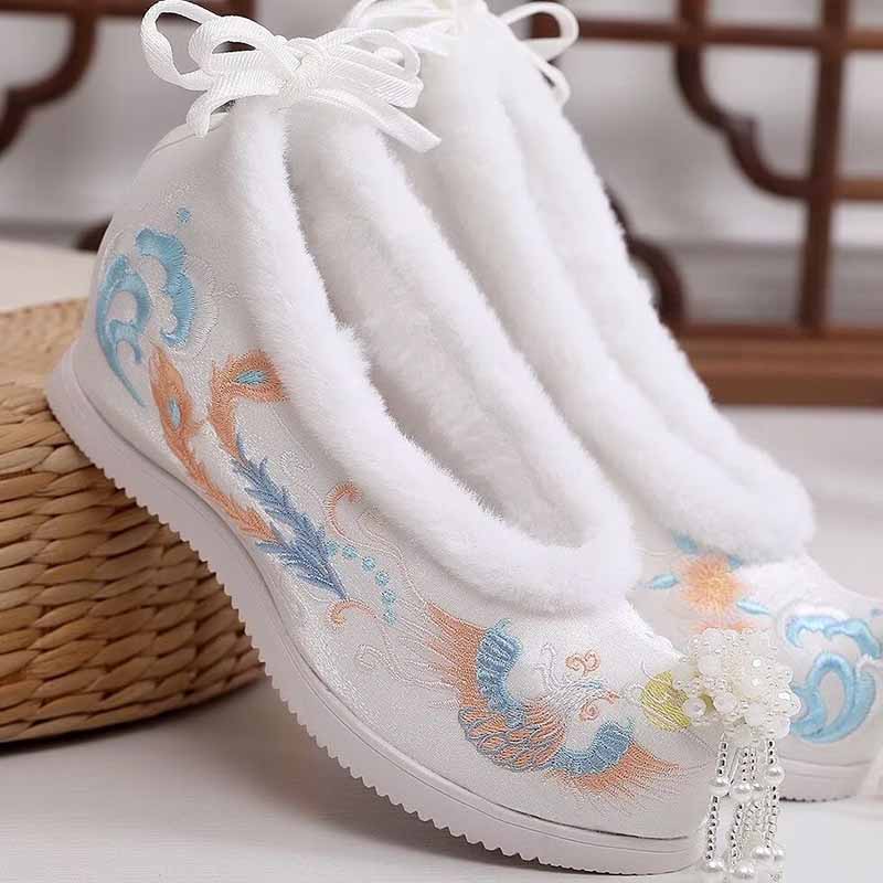 Embroidery White - Winter Hanfu Shoes Women Chinese Ancient