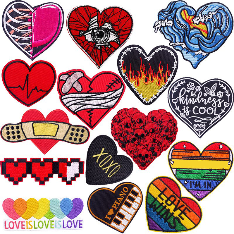 Embroidery Design Love - Designer Punk Love Heart Iron-on Sew