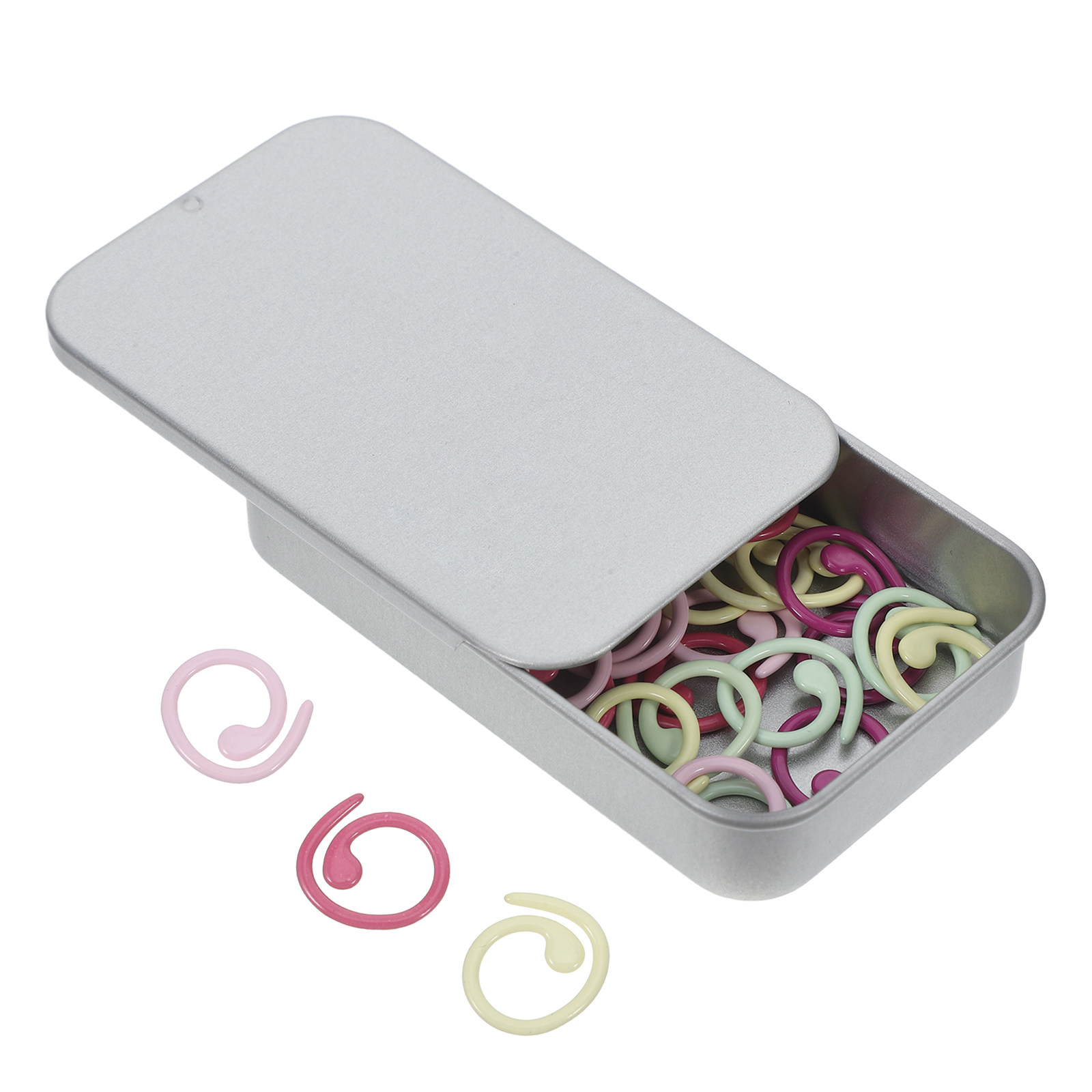 Stitch Marker Ring - 50Pcs Spiral Metal Colored Stitch Markers