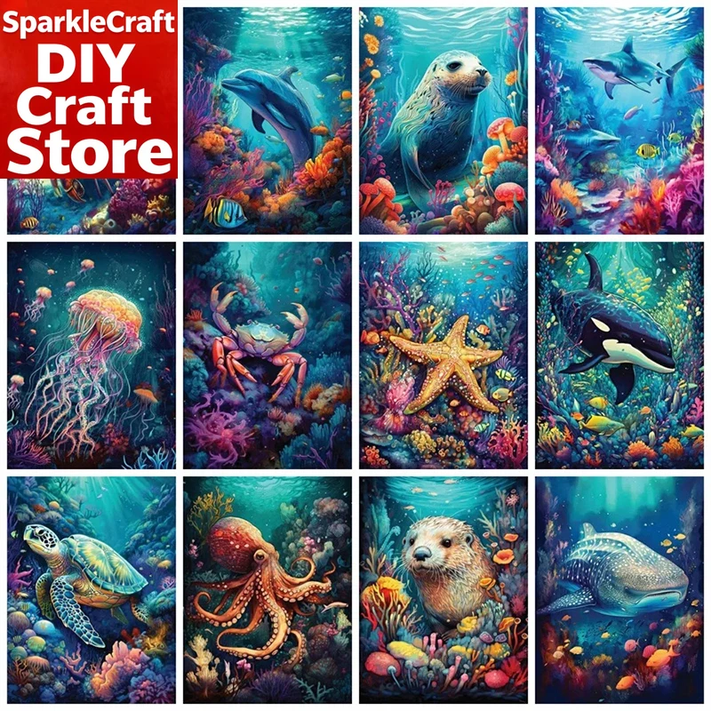 Embroidery Garments - 1PC frameless Full Square Round Diamond