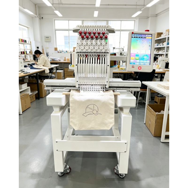Embroidery Hat Machine - 12 Needle Computerized Single Head Embroidery