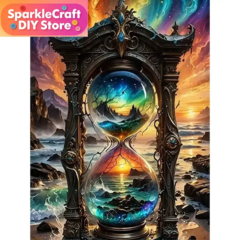 Embroidery Garments - 1PC frameless Diamond Painting Hourglass Landscape