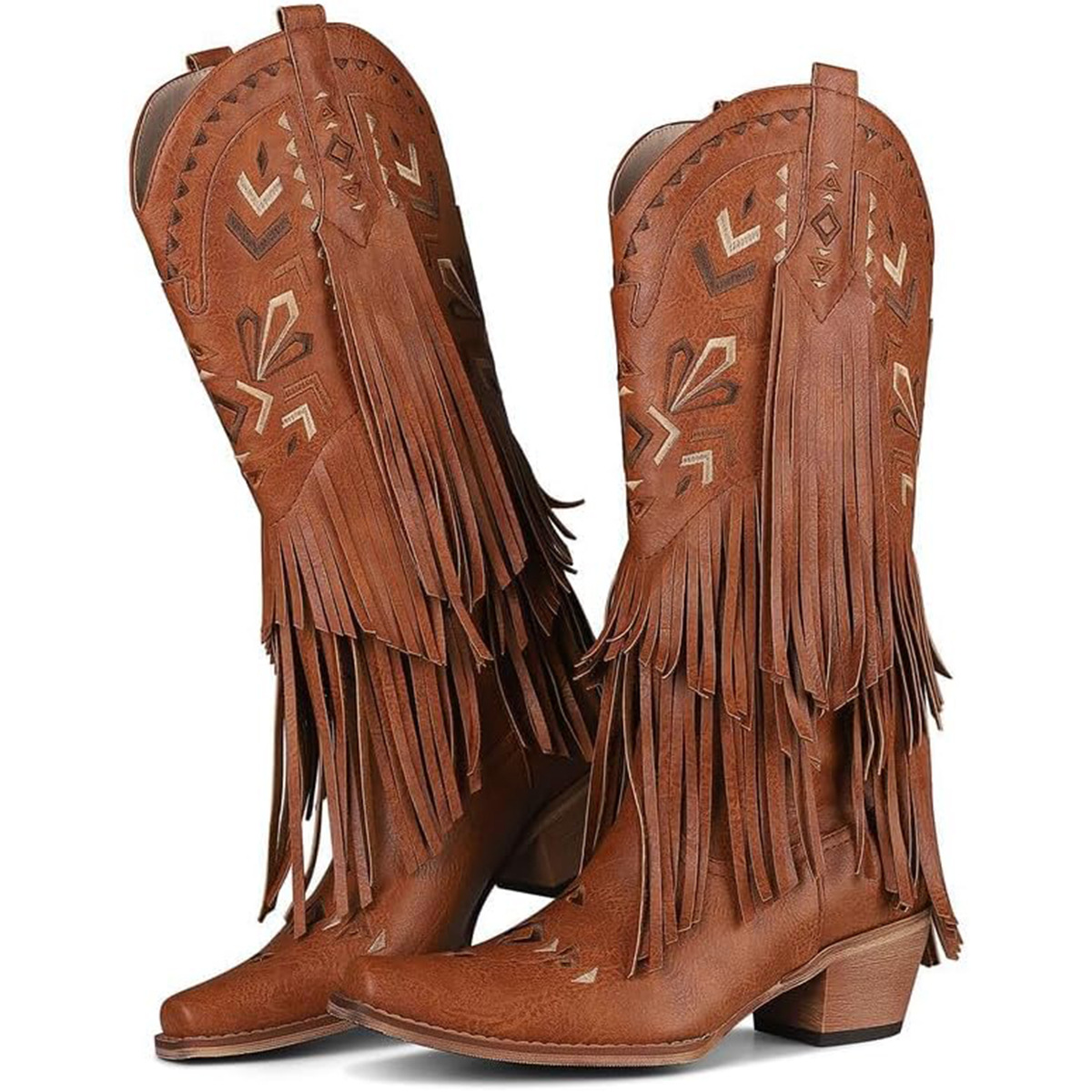 Embroidery Design - Women's Mid-calf Boots Retro Western Cowboy
