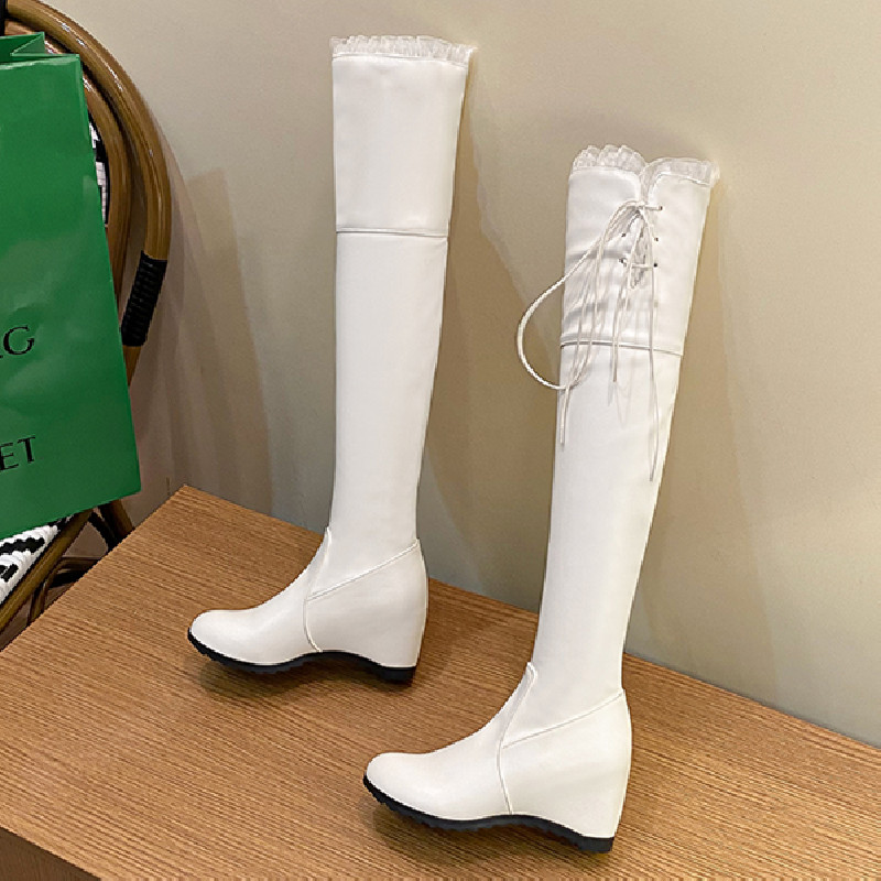 Fashion Thigh High Boots Women - огляд і ціна Embroidery White