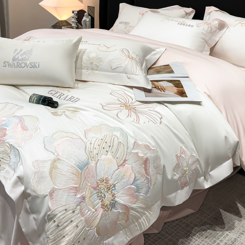 4pc High Grade Long-staple Cot - огляд і ціна Embroidery Quilt Cover