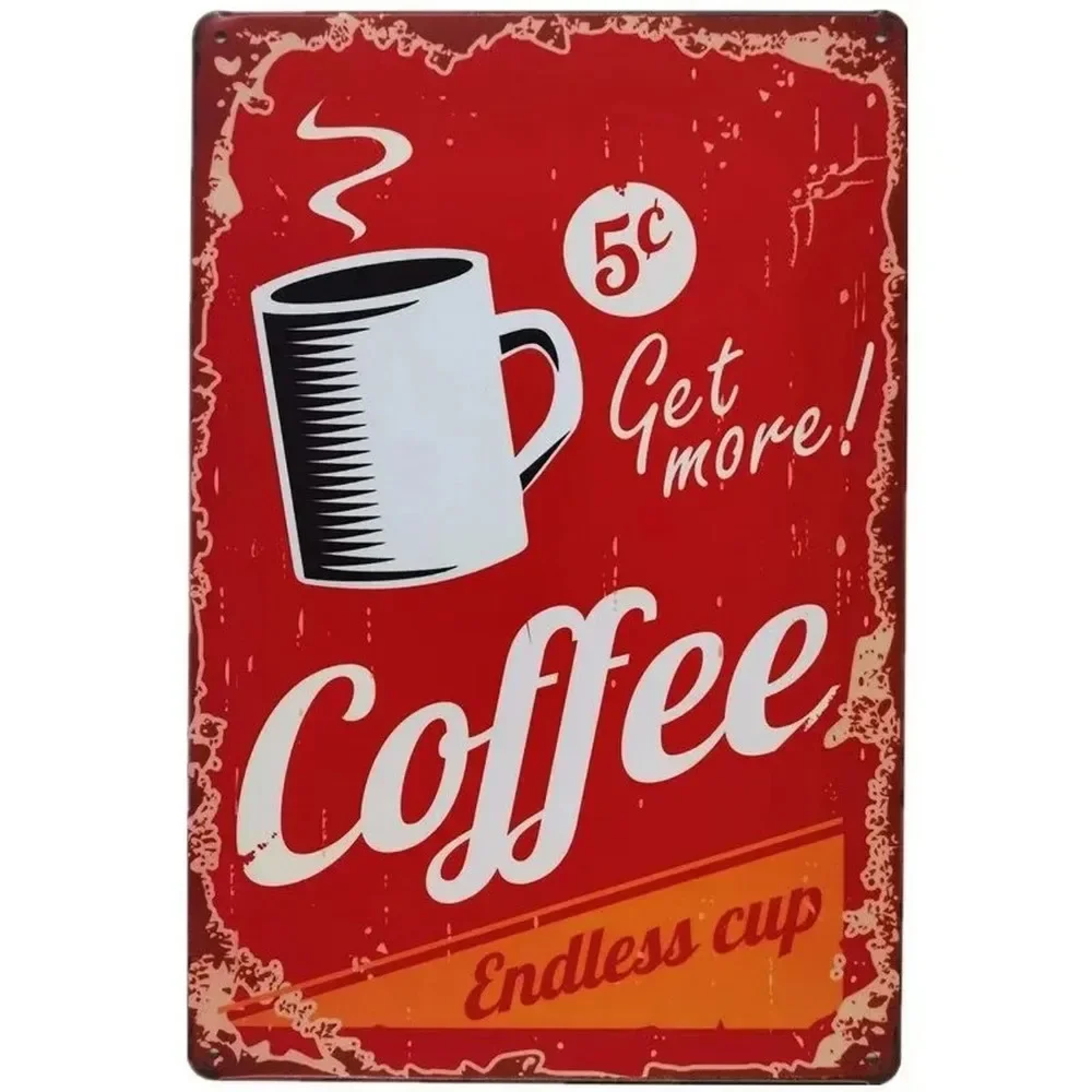 Plaque Metal Signs Drink Coffe - огляд і ціна Embroidery Garden