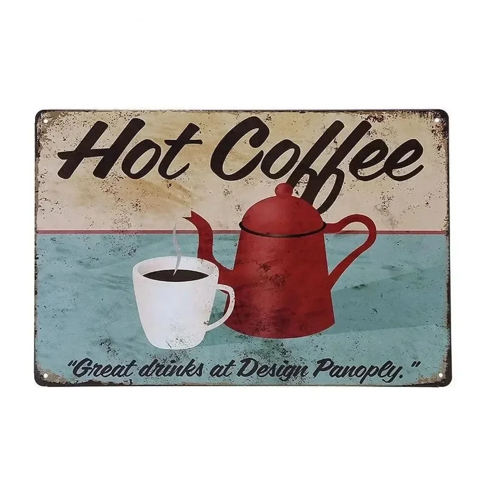 Plaque Metal Signs Drink Coffe - огляд і ціна Embroidery Garden