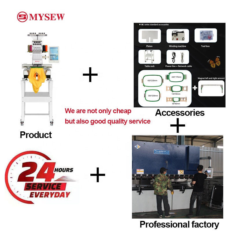 MYSEW MFS800  9  s Single Head - огляд і ціна Embroidery Hat Machine