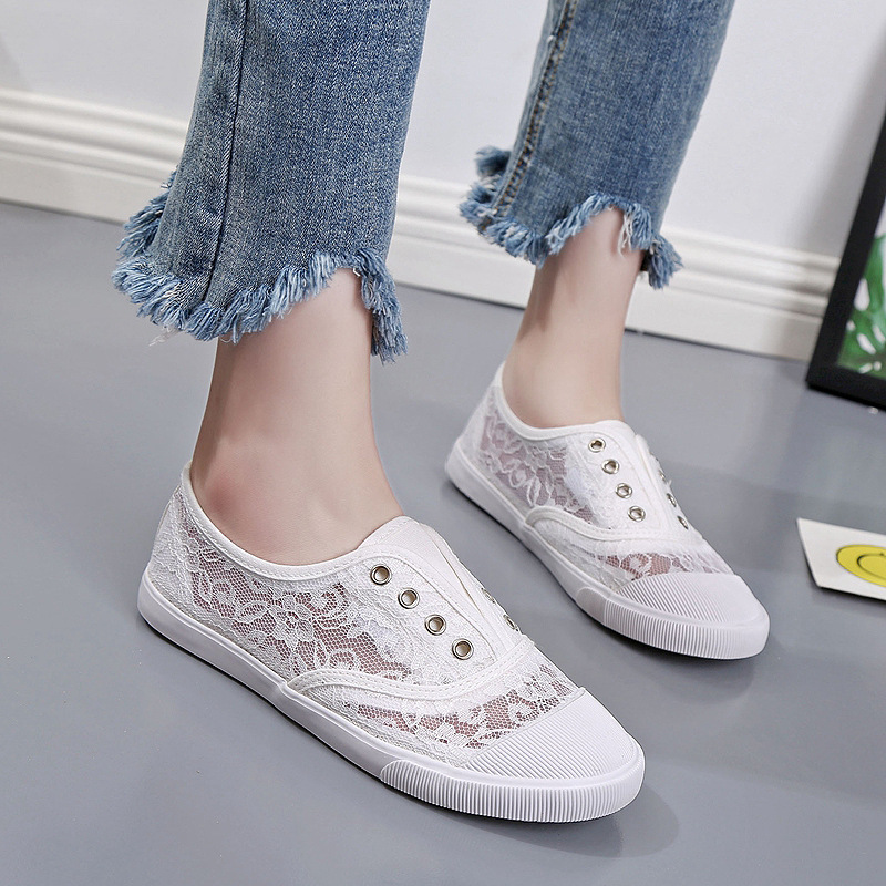 Fashion Lace White Canvas Shoe - огляд і ціна Embroidery White
