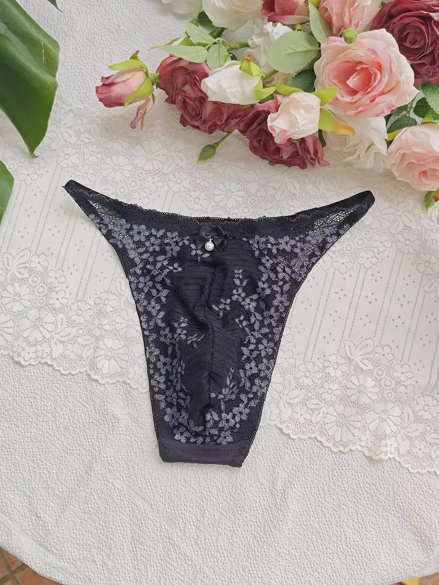 Black Lace Man's T-brief Embro - огляд і ціна Embroidery Garments