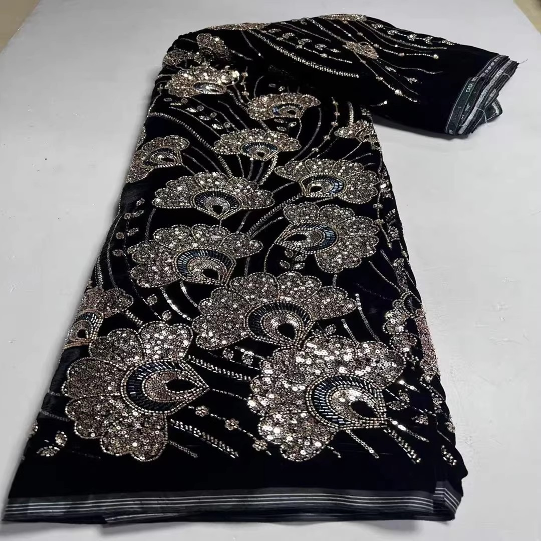5yard New velvet tela Sequin b - огляд і ціна Embroidery Youtube