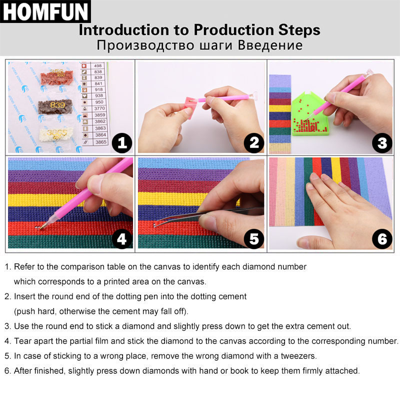 HOMFUN Full Square/Round Drill - огляд і ціна Embroidery Roll Pattern