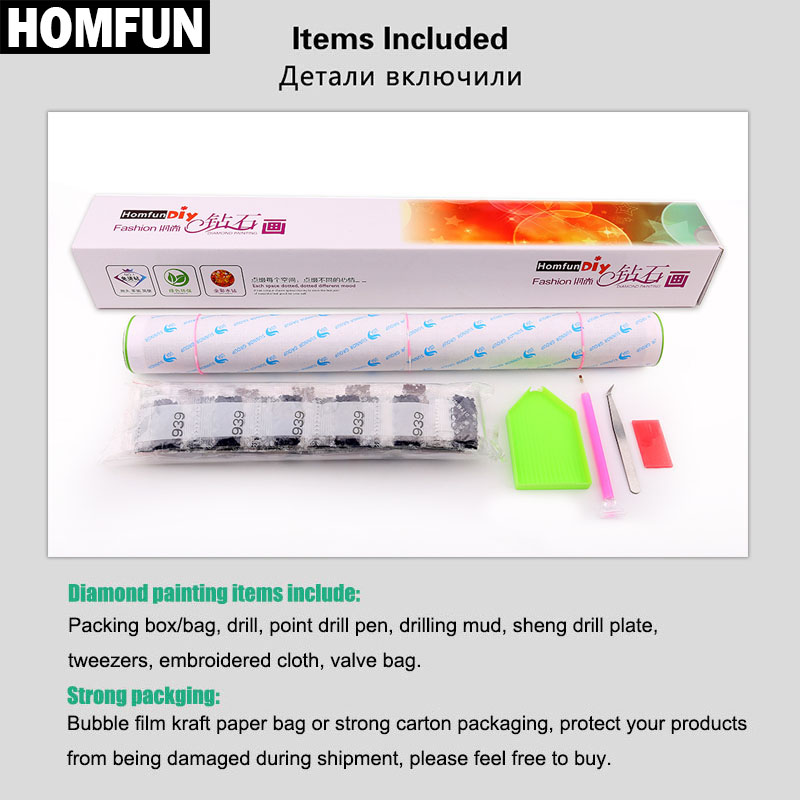HOMFUN Full Diamond Embroidery - огляд і ціна Embroidery Roll Pattern