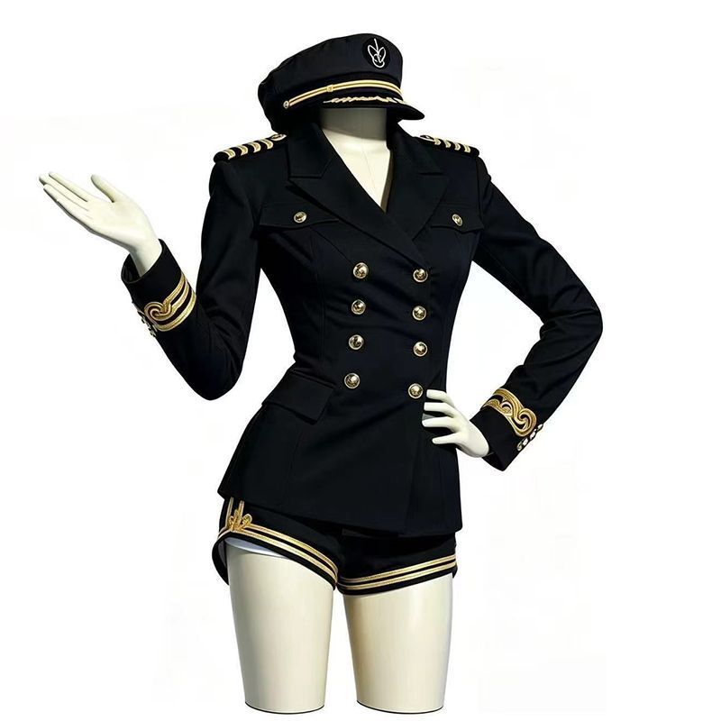 Women Black White Sailor Capta - огляд і ціна Embroidery White
